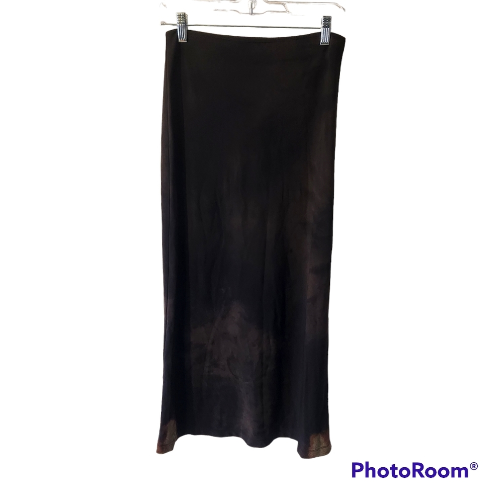 ANN TAYLOR TIE DYE MAXI SKIRT SMOKEY STRETCH BROWN SIZE 6 EUC